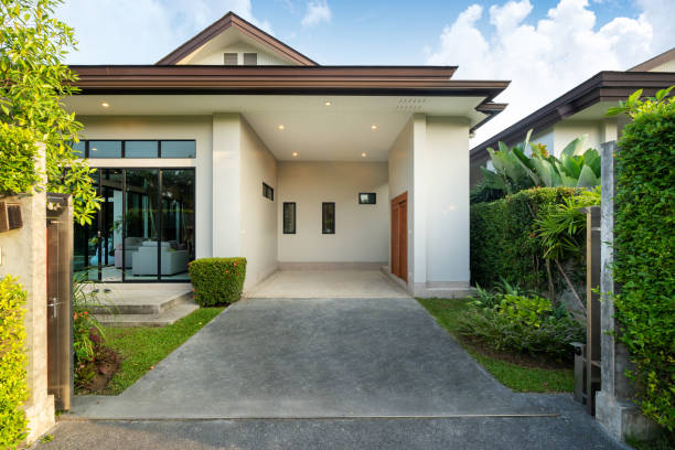 Carport of modern and luxury house